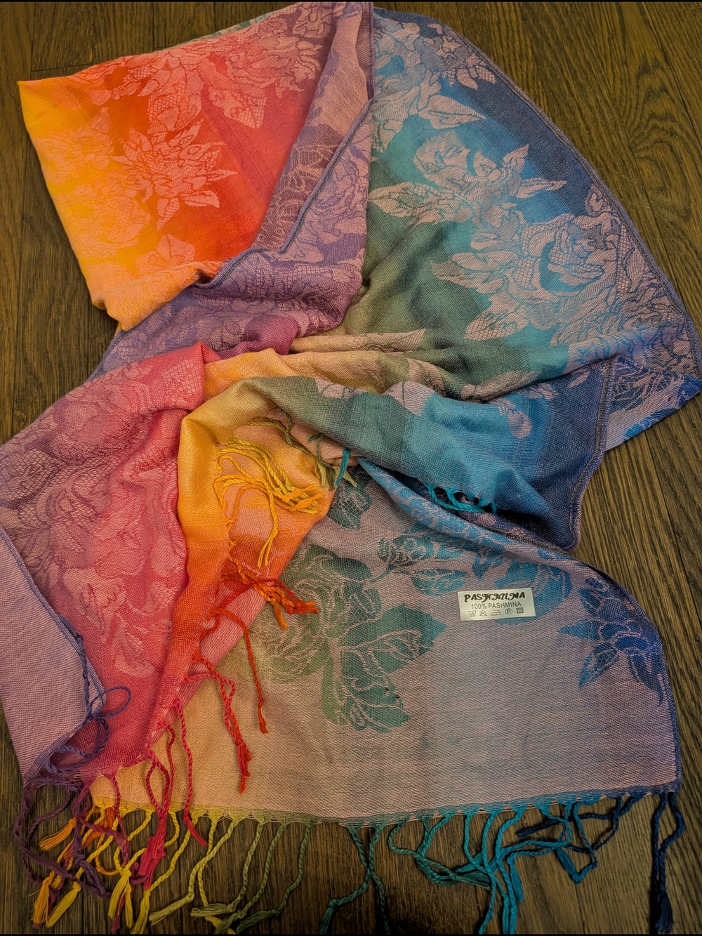 Pashmina Multi Colored Floral Pattern